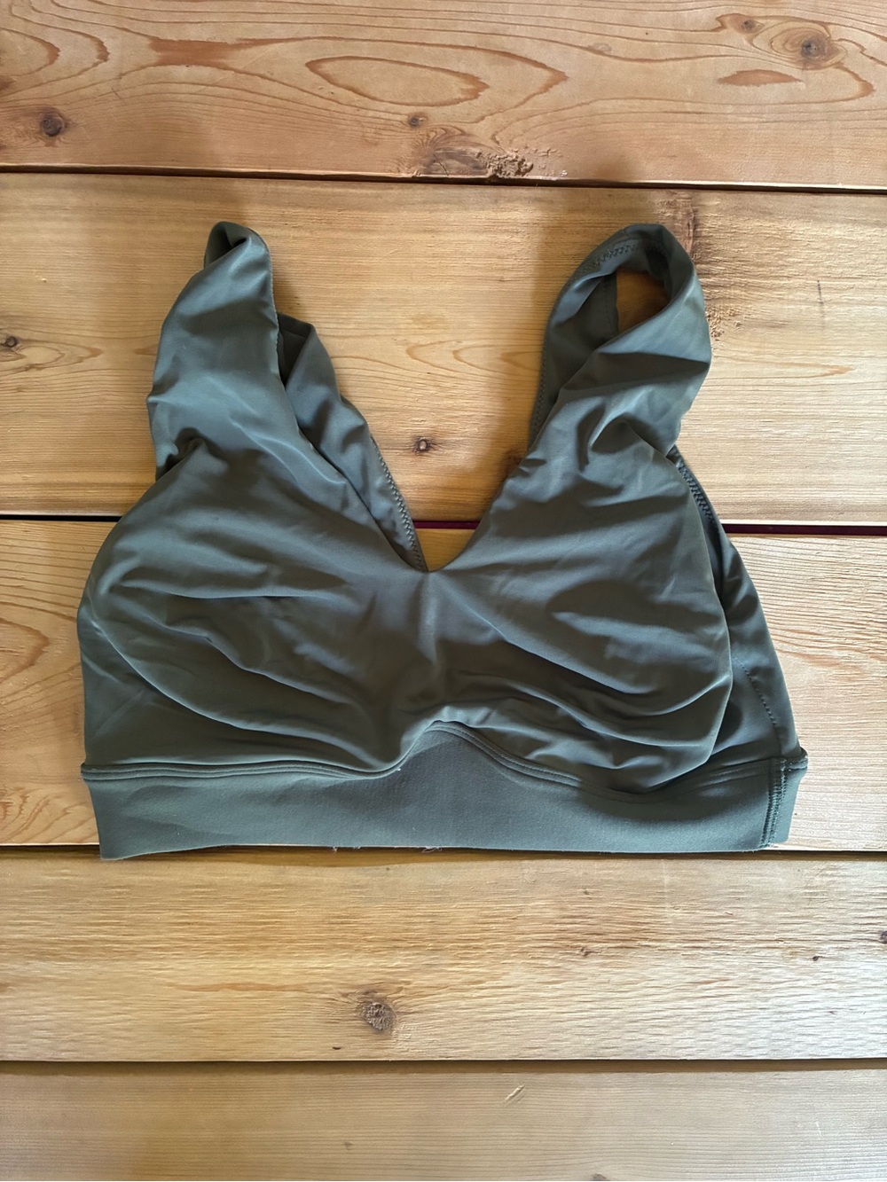 Olive Green Wireless V-Neck Bralette - Women’s Intimates Harper Wilde